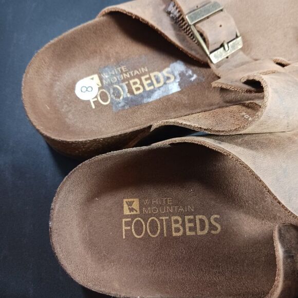 White Mountain Crawford Women's Sandal Size 8M Whiskey Leather - Picture 3 of 7